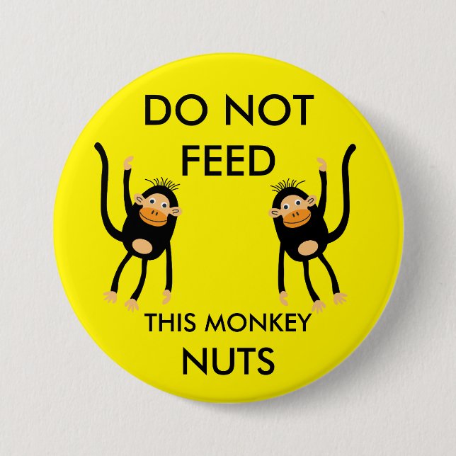 Kids Nut Allergy Warning 3 Inch Round Button (Front)
