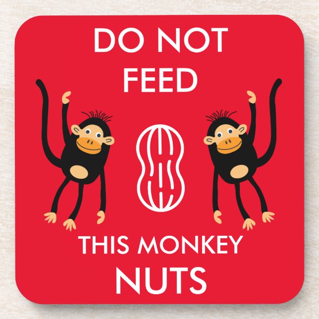 Kids Nut Allergy Warning Coaster (Front)