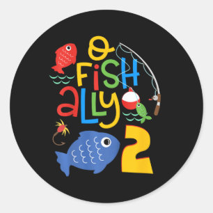 Kids O-fish-ally Two Birthday Decorations 2 Year O Classic Round Sticker
