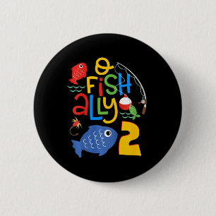Kids O-fish-ally Two Birthday Decorations 2 Year O Inch Round Button
