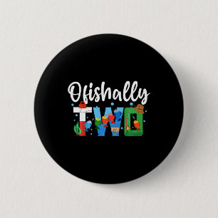 Kids O-fish-ally Two Birthday Decorations 2 Year O Inch Round Button