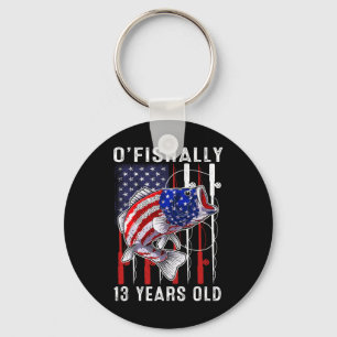 Kids O'fishally 13 Years Old Birthday 13th Birthda Keychain