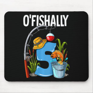 Kids O'fishally 5 Years Old 5th Birthday Fishing  Mouse Pad