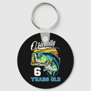 Kids Ofishally 6 Years Old Fisherman 6th Birthday Keychain