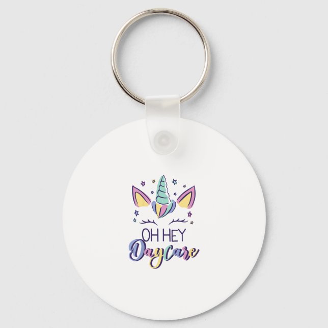 Kids Oh Hey Daycare Vibes First Day Of Daycare Gir Keychain (Front)