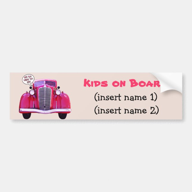 Kids on Board Bumper Sticker (Front)