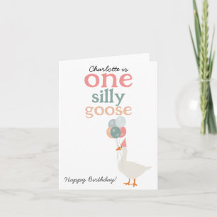 Kids One Silly Goose 1st Cute Birthday Card