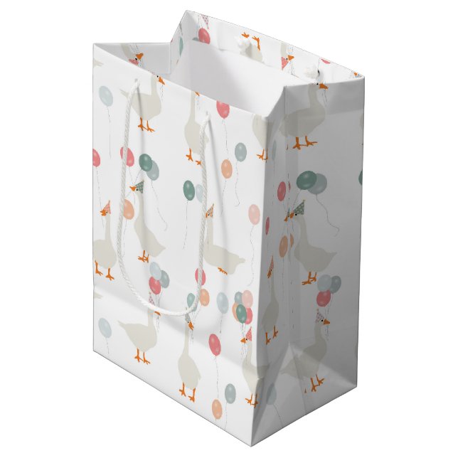 Kids One Silly Goose Cute Birthday Party Medium Gift Bag (Front Angled)