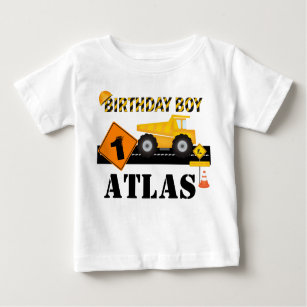 Kids or Toddler Construction Birthday Raglan Shirt