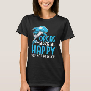 Kids Orcas Make Me Happy You Not So Much Orca Lon T-Shirt