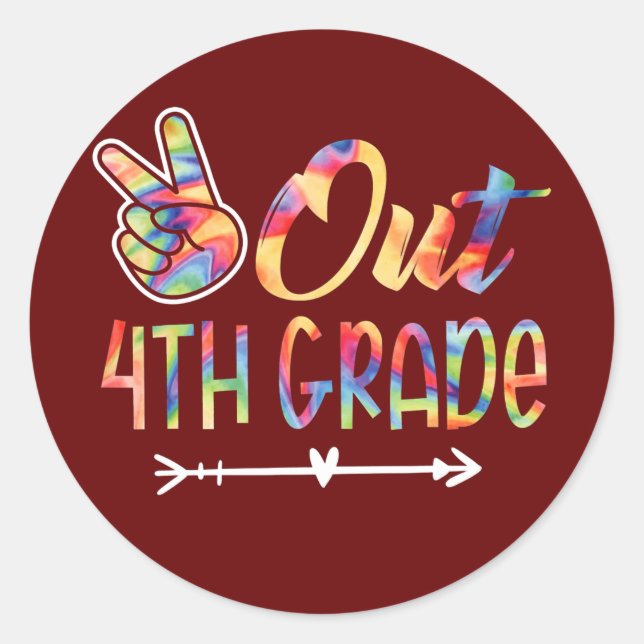 Kids Out 4th Grade Graduation Last Day Of School Classic Round Sticker (Front)
