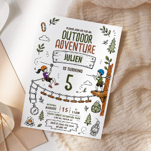 Kids Outdoor Adventure Park Birthday Invitation