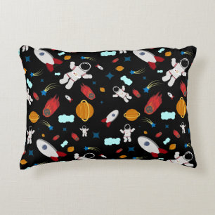 Kid's Outer Space & Astronaut Pattern Accent Pillow