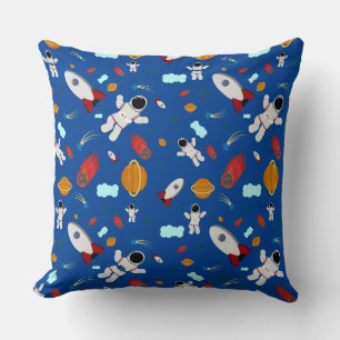 Kid's Outer Space & Astronaut Pattern Throw Pillow