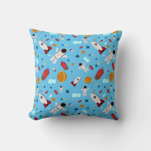 Kid's Outer Space & Astronaut Pattern Throw Pillow