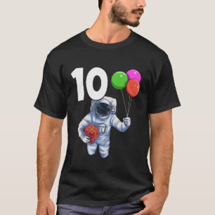 Kids Outer Space Birthday Outfit 10 Astronaut 10Th T-Shirt