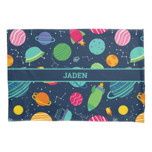 Kids Outer Space Rockets Planets Constellations Pillowcase
