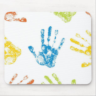 Kids Paint Handprint Mouse Pad