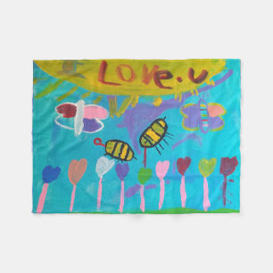 Kids Painting Fleece Blanket