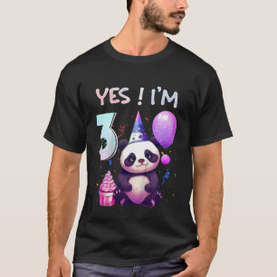 Kids Panda 3rd Birthday Girls Birthday Outfit Ag T-Shirt