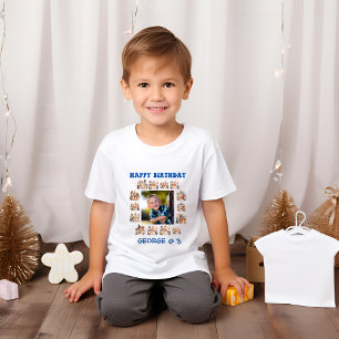 Kids Party Animals Theme Custom Photo Birthday T-Shirt