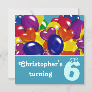 Kids party balloons any age invitation