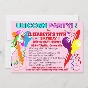 Kids Party Invitation - UNICORN PARTY