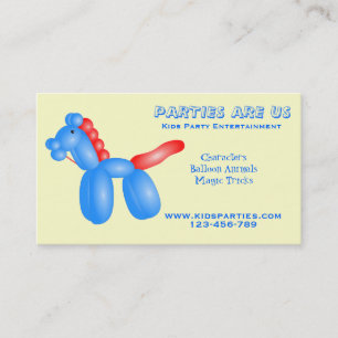 Kids Party planner entertainment freelance Business Card