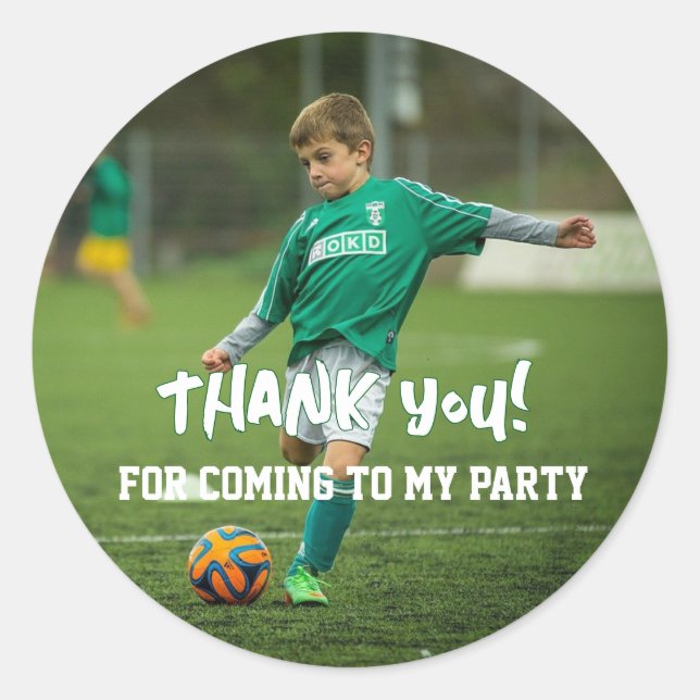 Kids Party Thank you Classic Round Sticker (Front)