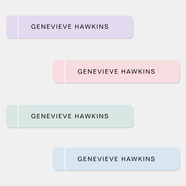 Kids Pastel Lined Name Labels (Group)