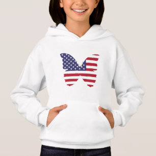Kids Patriotic Hoodie-Butterfly