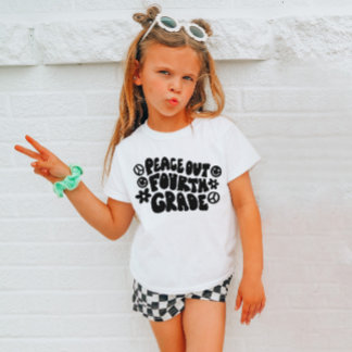 Kids Peace Out Fourth Grade T-Shirt 