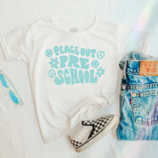 Kids Peace Out Preschool T-shirt in Teal