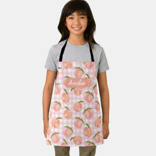 Kids Peach Personalized Apron, Cook Baking BBQ Apron