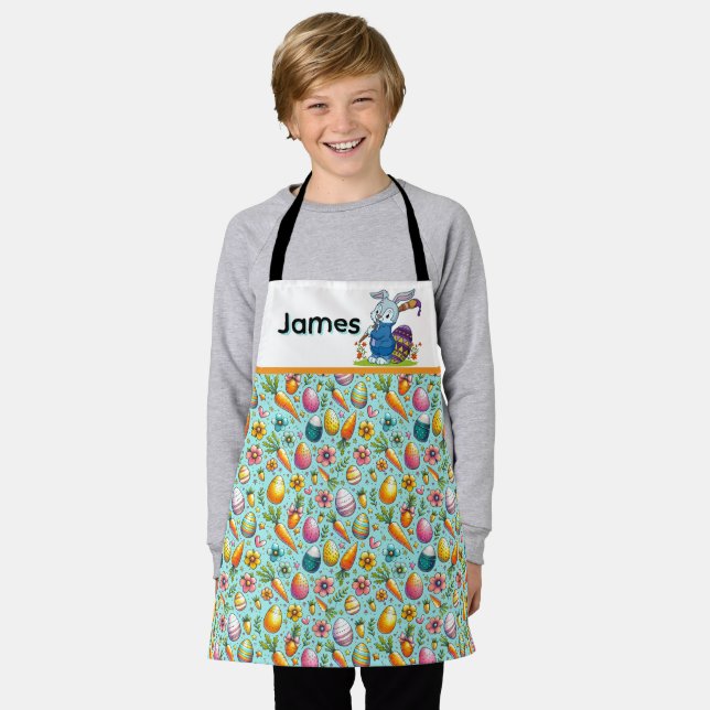 Kids Personalize Egg Painter  Apron (Worn)