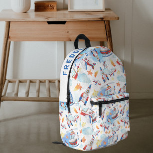 Kids Personalized Aviation Printed Backpack
