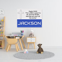 Kid's Personalized Blue Grey Biblical 