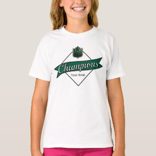 Kids Personalized Champions Diamond Graphic Sports T-Shirt