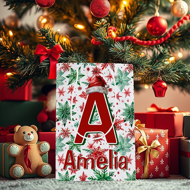 Kids personalized Christmas  Medium Gift Bag (Creator Uploaded)