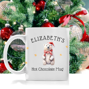 Kids Personalized Christmas Polar Bear Cocoa Mug