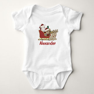 Kids Personalized Christmas Santa Sleigh Baby Bodysuit