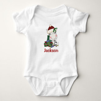 Kids Personalized Christmas Santa Zebra Baby Bodysuit