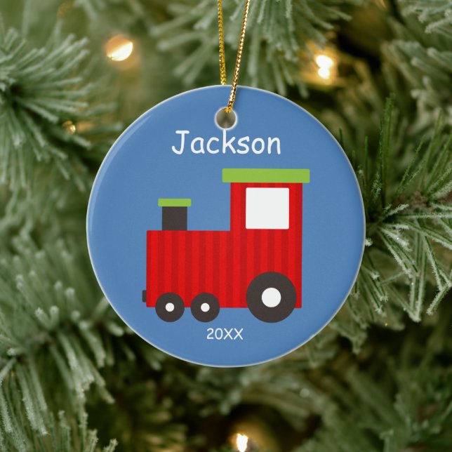 Kids Personalized Christmas Train Ornament (Tree)