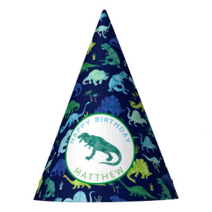 Kids Personalized Dinosaur Birthday Party Pattern Hat