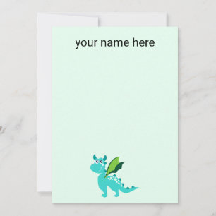 Kids Personalized Dragon Notecards