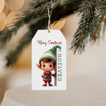 Kids Personalized Elf Christmas Gift Tags<br><div class="desc">Looking for a magical touch to your Christmas gifts this year? Discover our adorable personalized elf Christmas gift tag, dressed in festive green and red. Not only does it feature a lovable elf, but it can also be personalized with your child's name. Make this season unforgettable with a sprinkle of...</div>