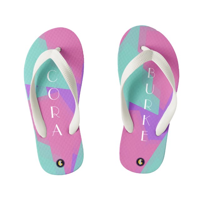 KIDS Personalized Flip Flops (Bubblegum Fun) (Footbed)