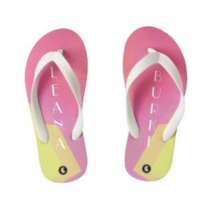 KIDS Personalized Flip Flops (Pink Fun)