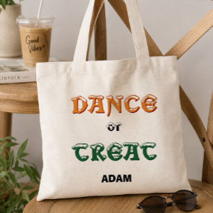 Kids Personalized Halloween Trick or Treat Tote Bag