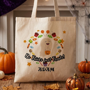 Kids Personalized Halloween Trick or Treat Tote Bag
